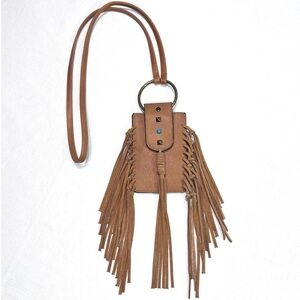 NWT Mudd Fringe Leather Crossbody Bag